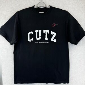 CUTZ Rebel Amongst The Crowd Black Mens Large Heavyweight T-Shirt